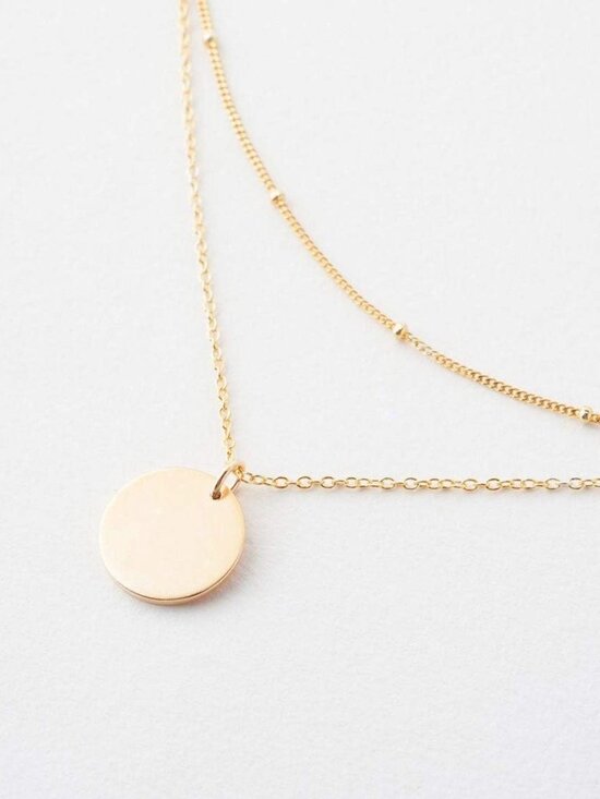 Layered Heart Necklace Pendant Handmade 18k Gold Plated Dainty Gold Choker Arrow - Picture 4 of 7